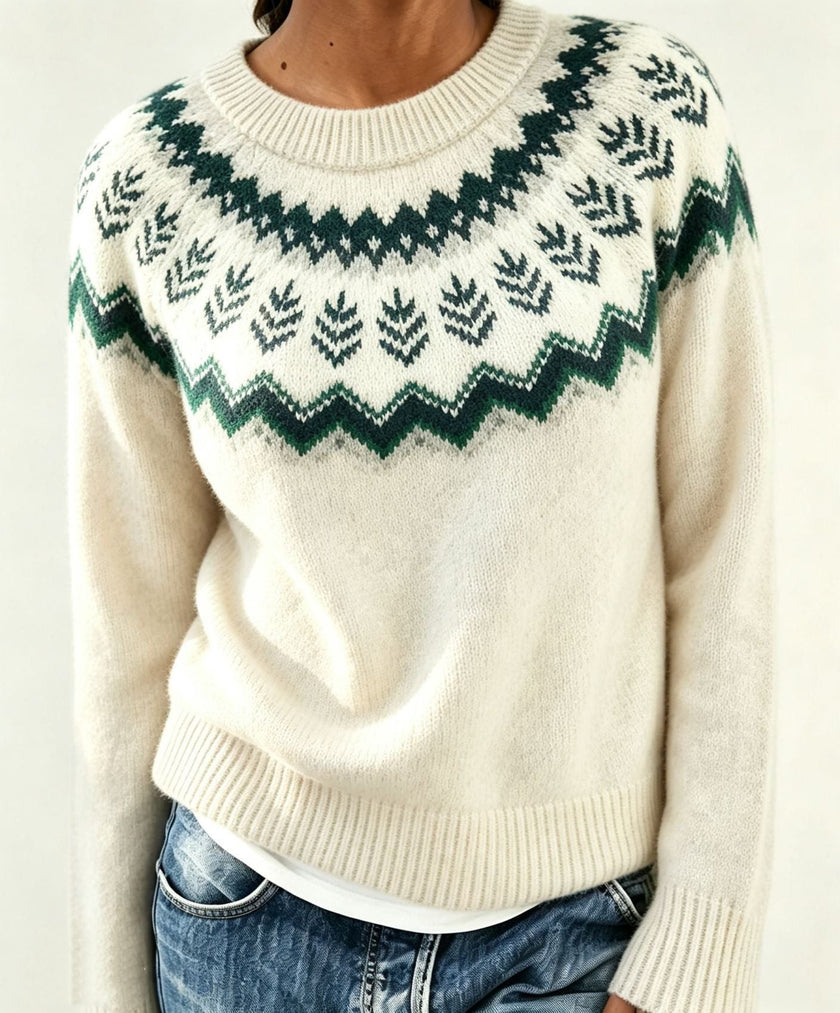 Ragna | Women's Crew-Neck Fair Isle Sweater