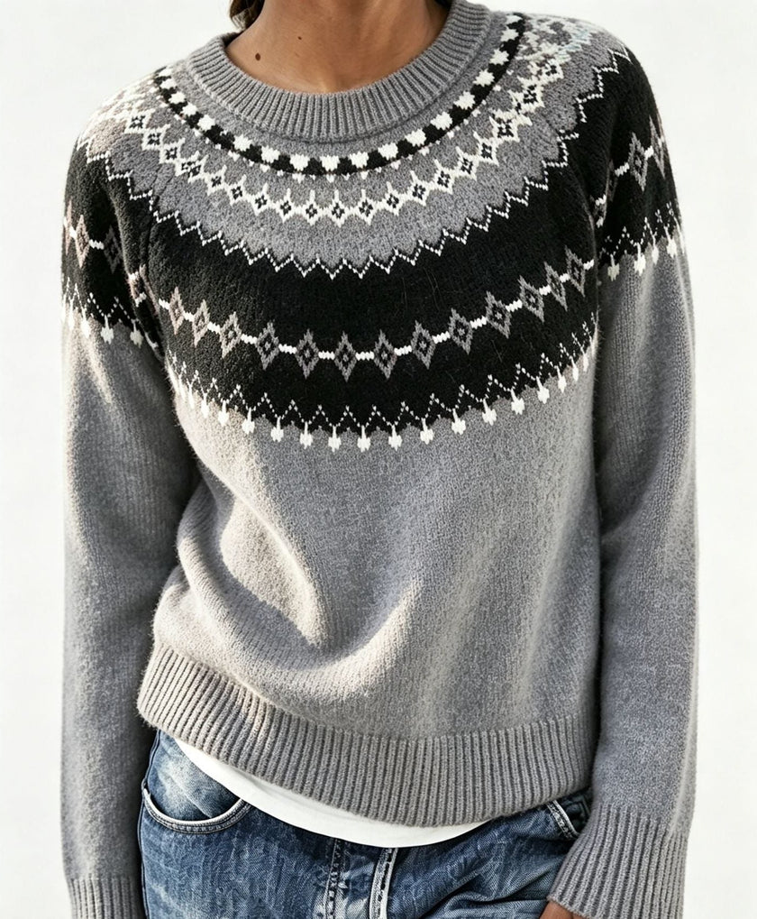 Ragna | Women's Crew-Neck Fair Isle Sweater