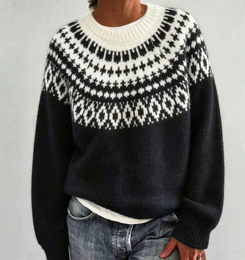 Ragna | Women's Crew-Neck Fair Isle Sweater