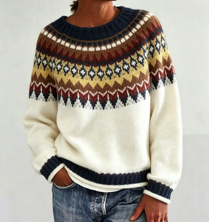 Ragna | Women's Crew-Neck Fair Isle Sweater