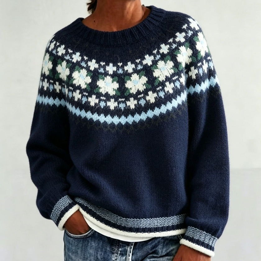 Ragna | Women's Crew-Neck Fair Isle Sweater