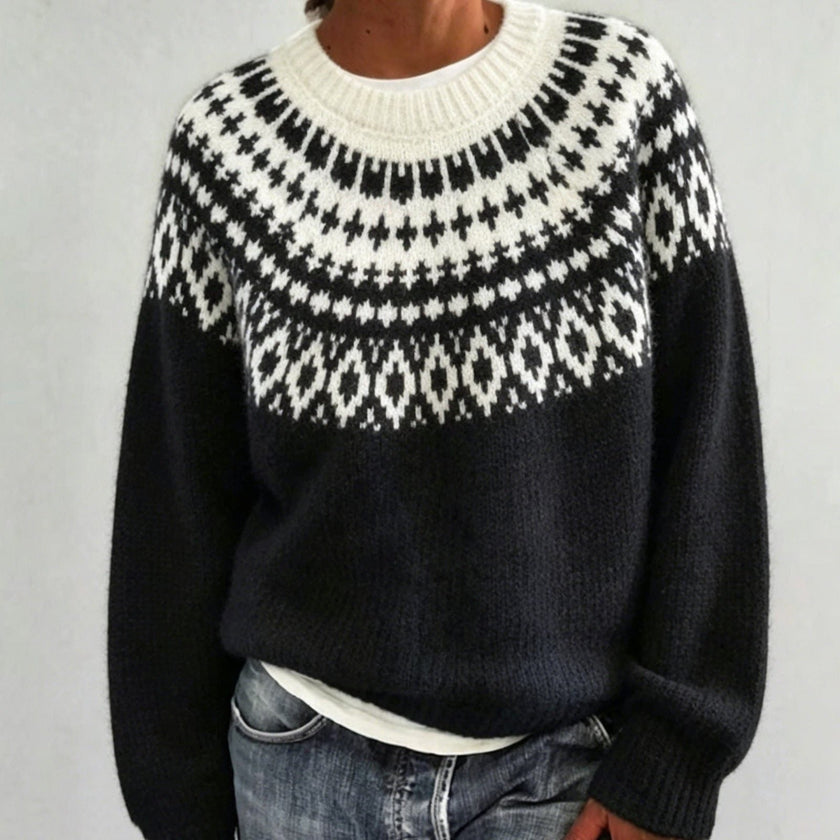 Ragna | Women's Crew-Neck Fair Isle Sweater