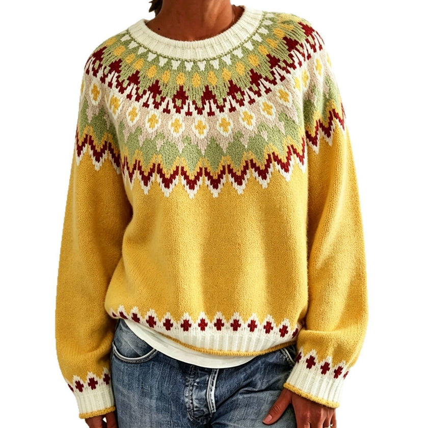 Ragna | Women's Crew-Neck Fair Isle Sweater