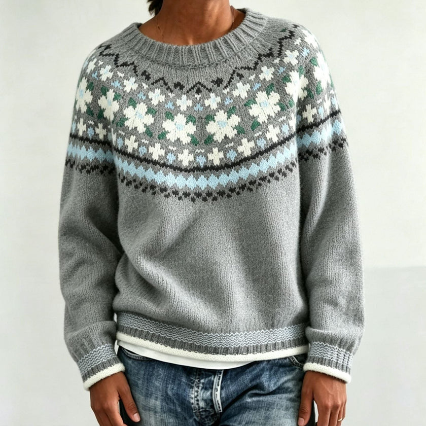 Ragna | Women's Crew-Neck Fair Isle Sweater