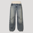 FJØRNA lightweight summer women's wide leg baggy jeans, casual denim with relaxed fit and distressed details.
