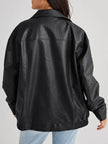 Oversized Jacket Women Zip-Up Wide Collar Relaxed Fit