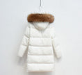 Down Coat Women Hooded Long Detachable Fur Trim Winter