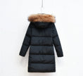 Down Coat Women Hooded Long Detachable Fur Trim Winter