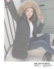 Down Coat Women Hooded Long Detachable Fur Trim Winter