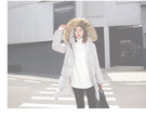 Down Coat Women Hooded Long Detachable Fur Trim Winter