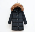 Down Coat Women Hooded Long Detachable Fur Trim Winter