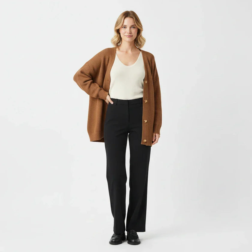 Saga | Women's Oversized Ribbed Knit Button-Front Cardigan