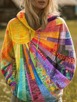 Laura | Women's Versatile Patchwork Hooded Hoodie Sweatshirt