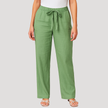 FJØRNA women's lightweight summer trousers with wide legs, drawstring waist, and side pockets, made for casual comfort.