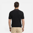 Men's lightweight ribbed cotton polo shirt by FJØRNA featuring a classic fit and comfortable design.