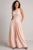 Two-Piece Set Women Sleeveless Top Wide Leg Solid