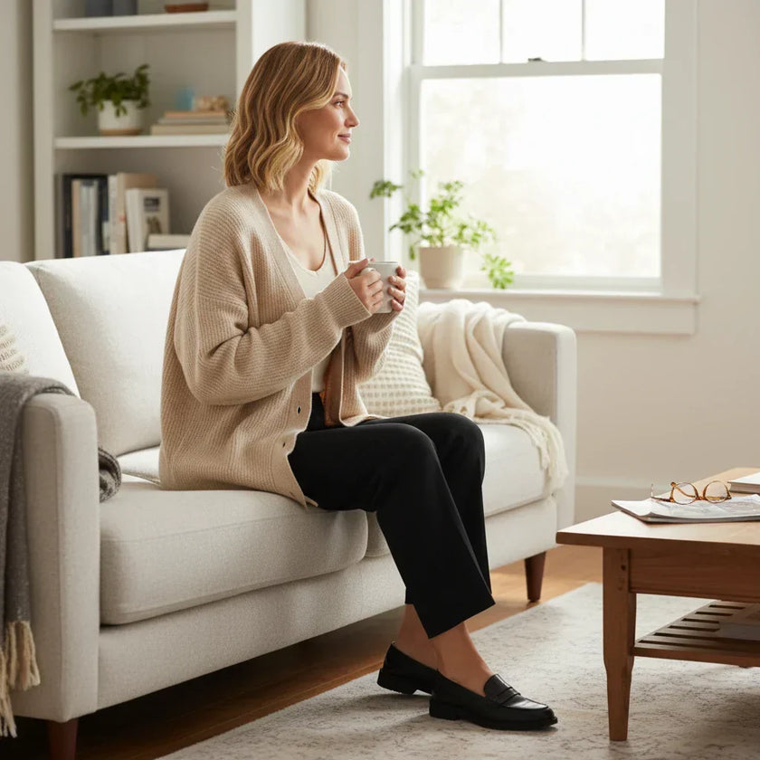 Saga | Women's Oversized Ribbed Knit Button-Front Cardigan