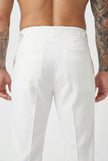 Men's tailored white trousers by FJØRNA, showcasing a sleek fit and classic design in the media gallery image.