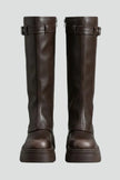 Freya | Women's Suede Knee High Platform Side Zip Boots with Comfortable