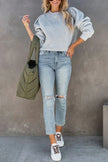 Juna | Women's Crew-Neck Sweatshirt Pullover with Knit Cozy Soft for Layering