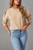 Juna | Women's Crew-Neck Sweatshirt Pullover with Knit Cozy Soft for Layering