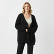 Saga | Women's Oversized Ribbed Knit Button-Front Cardigan