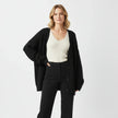 Saga | Women's Oversized Ribbed Knit Button-Front Cardigan