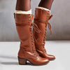 Selina | Women's Knee-High Lace-Up Block-Heel Boots