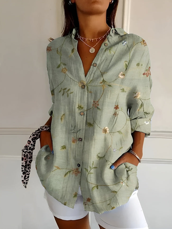 Maia | Women's Tailored Floral Cardigan Sweater Knit Sweater with Cozy for Layering
