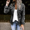 Denim Shirt Jacket Women Relaxed Fit Button Front Chest Pockets