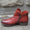 Victoria | Women's Leather Boots with Practical Zipper Comfortable Casual Everyday