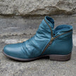 Victoria | Women's Leather Boots with Practical Zipper Comfortable Casual Everyday