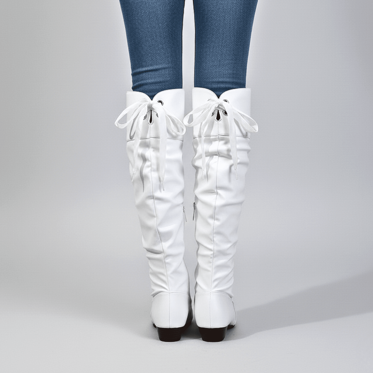 Slouchy Faux Leather Boots with Almond Toe for Women | Vionne