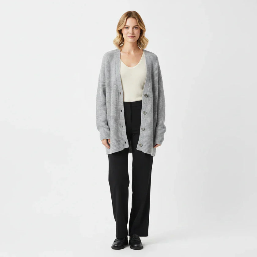 Saga | Women's Oversized Ribbed Knit Button-Front Cardigan
