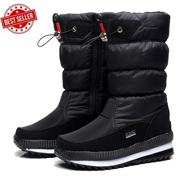 Maud | Women's Waterproof Winter Snow Puffer Zip Boots with Comfortable Casual