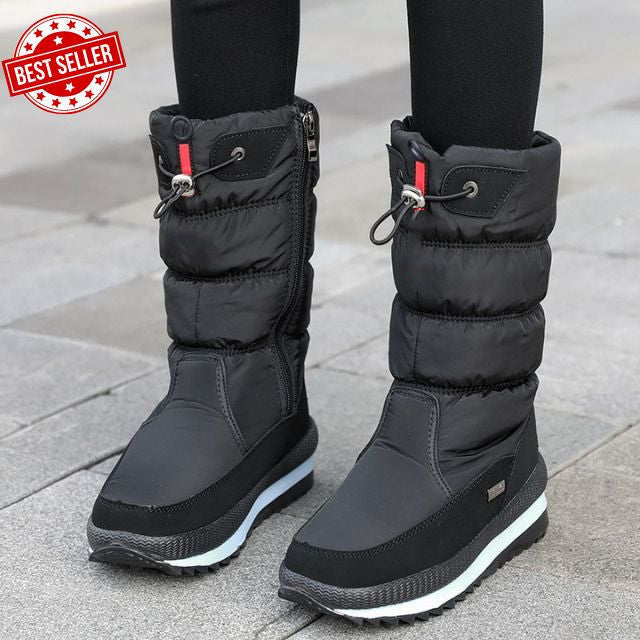 Maud | Women's Waterproof Winter Snow Puffer Zip Boots with Comfortable Casual