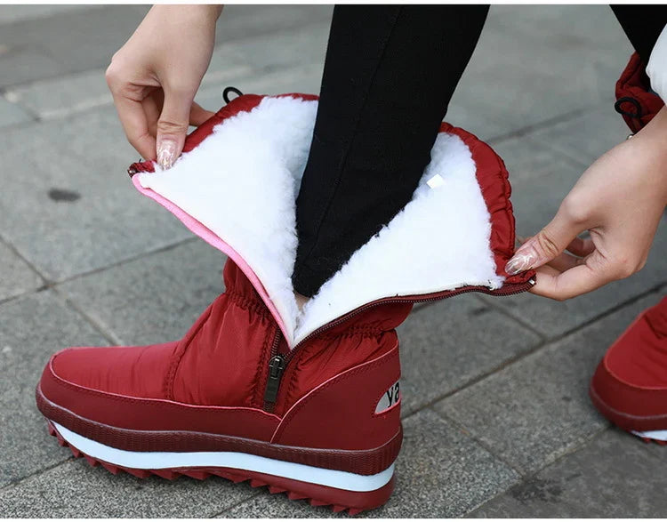 Maud | Women's Waterproof Winter Snow Puffer Zip Boots with Comfortable Casual