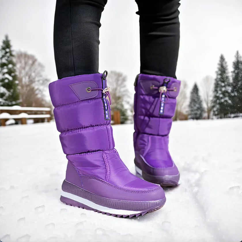 Maud | Women's Waterproof Winter Snow Puffer Zip Boots with Comfortable Casual