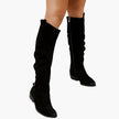 Juna | Women's Knee High Side Zip Block Heel Boots with Comfortable