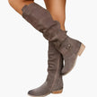 Juna | Women's Knee High Side Zip Block Heel Boots with Comfortable