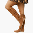 Juna | Women's Knee High Side Zip Block Heel Boots with Comfortable