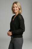 None | Women's Classic Ribbed Zip-Up Cardigan Sweater Knit Sweater with Round-Neck Long-Sleeve