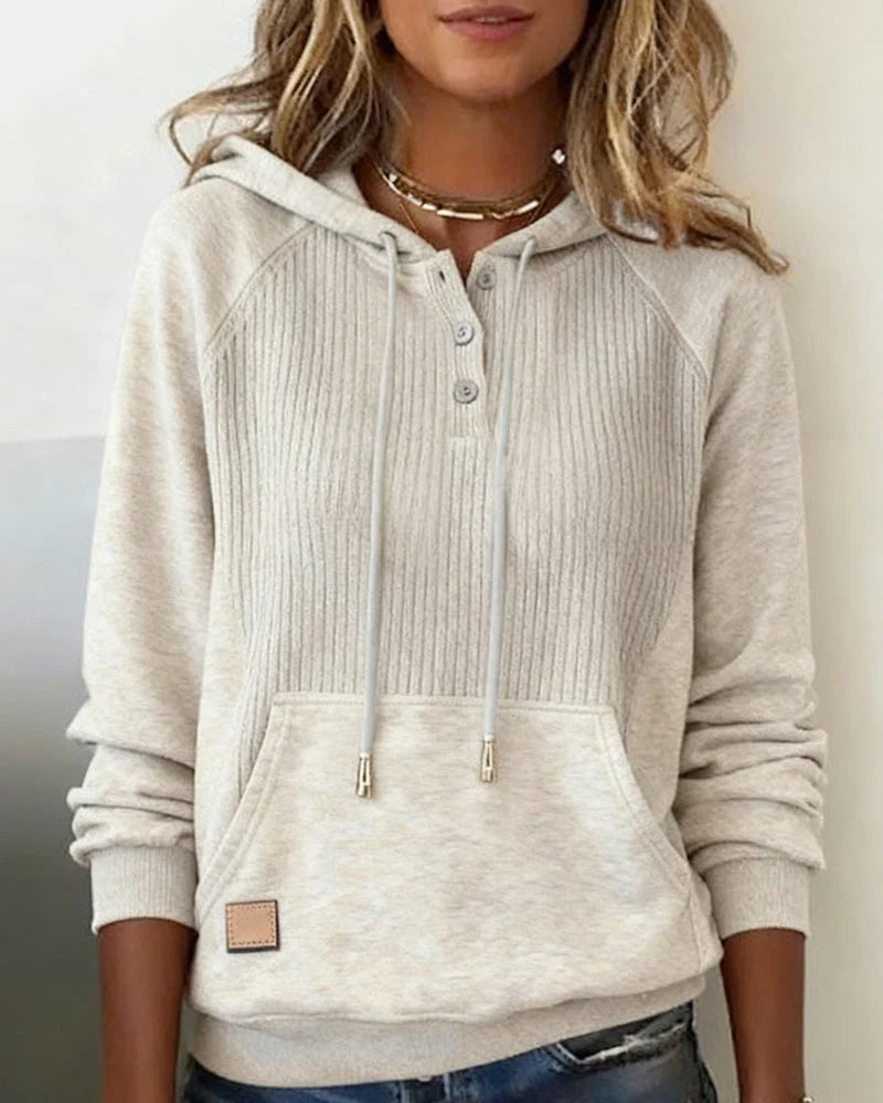 Jill | Women's Hooded Sweater Pullover with Knit Cozy Soft Long-Sleeve Everyday