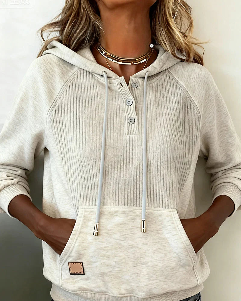 Jill | Women's Hooded Sweater Pullover with Knit Cozy Soft Long-Sleeve Everyday