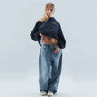 Fenna | Women's Oversized Ribbed Crew-Neck Hooded Sweater Pullover with Knit Cozy