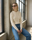 Maren | Women's Ribbed Knit Hooded Sweater Pullover with Cozy Soft Long-Sleeve
