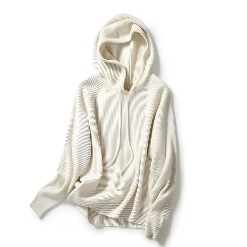 Maren | Women's Ribbed Knit Hooded Sweater Pullover with Cozy Soft Long-Sleeve