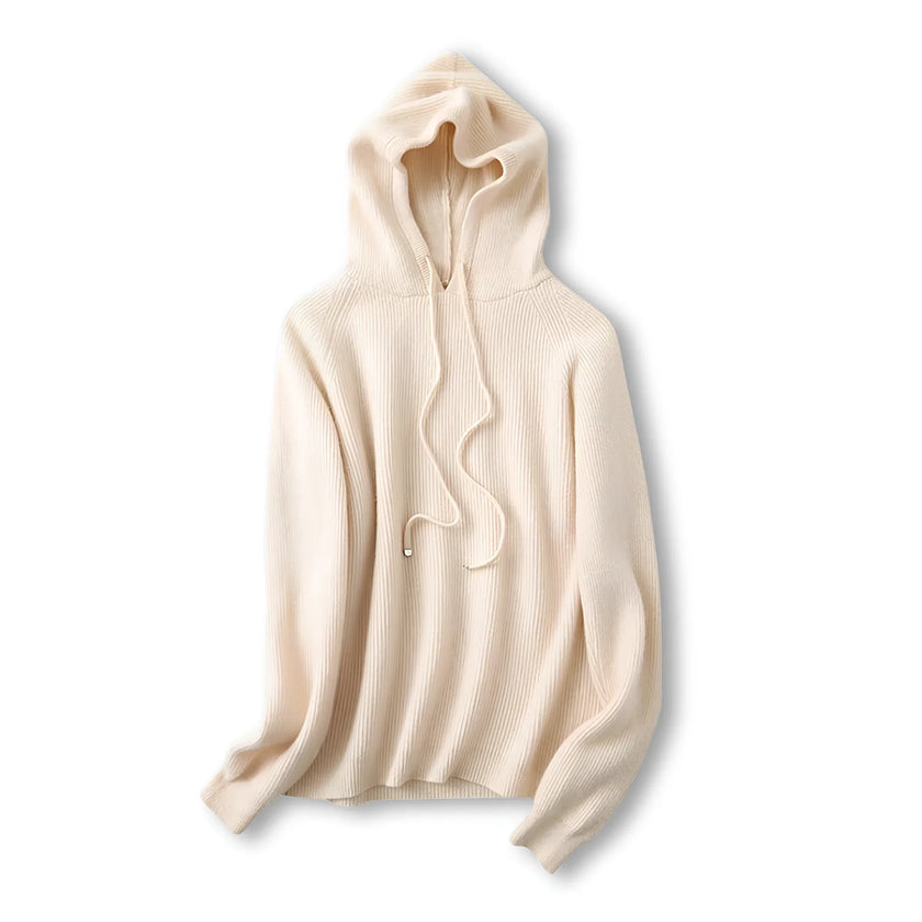 Maren | Women's Ribbed Knit Hooded Sweater Pullover with Cozy Soft Long-Sleeve
