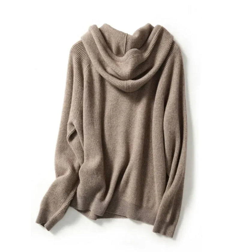 Maren | Women's Ribbed Knit Hooded Sweater Pullover with Cozy Soft Long-Sleeve