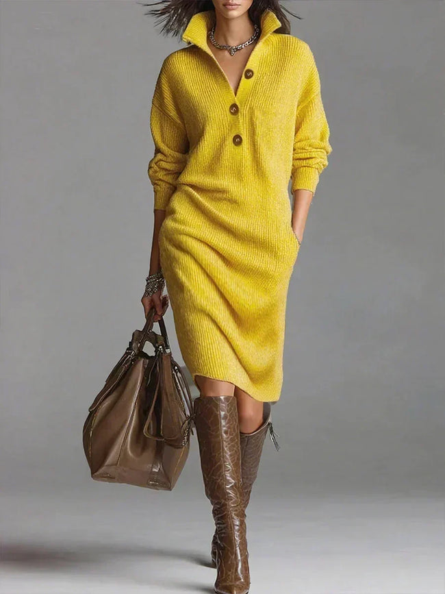 None | Women's Button-Front Sweater Pullover with Long-Sleeve Cozy Soft Knit Warm